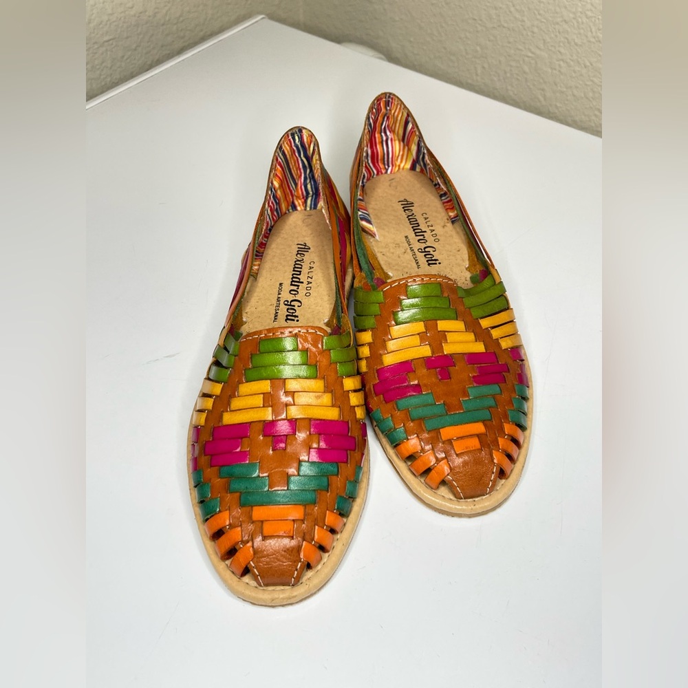 Huaraches Calzado Leather Multicolor Handmade Mexico Women’s 7–7.5 Narrow